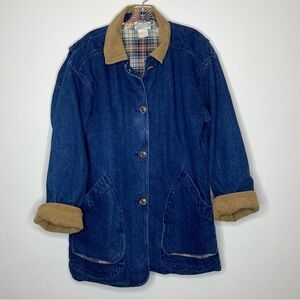 OS International Denim Corduroy Flannel Barn Chore Jacket
